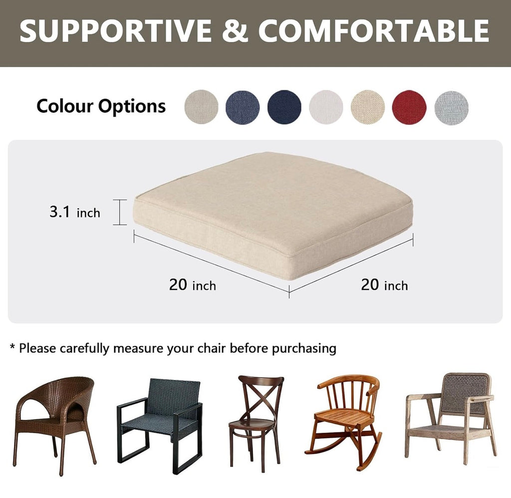 20 x 20x3 in Outdoor Chair Cushions with pillows Set of 4