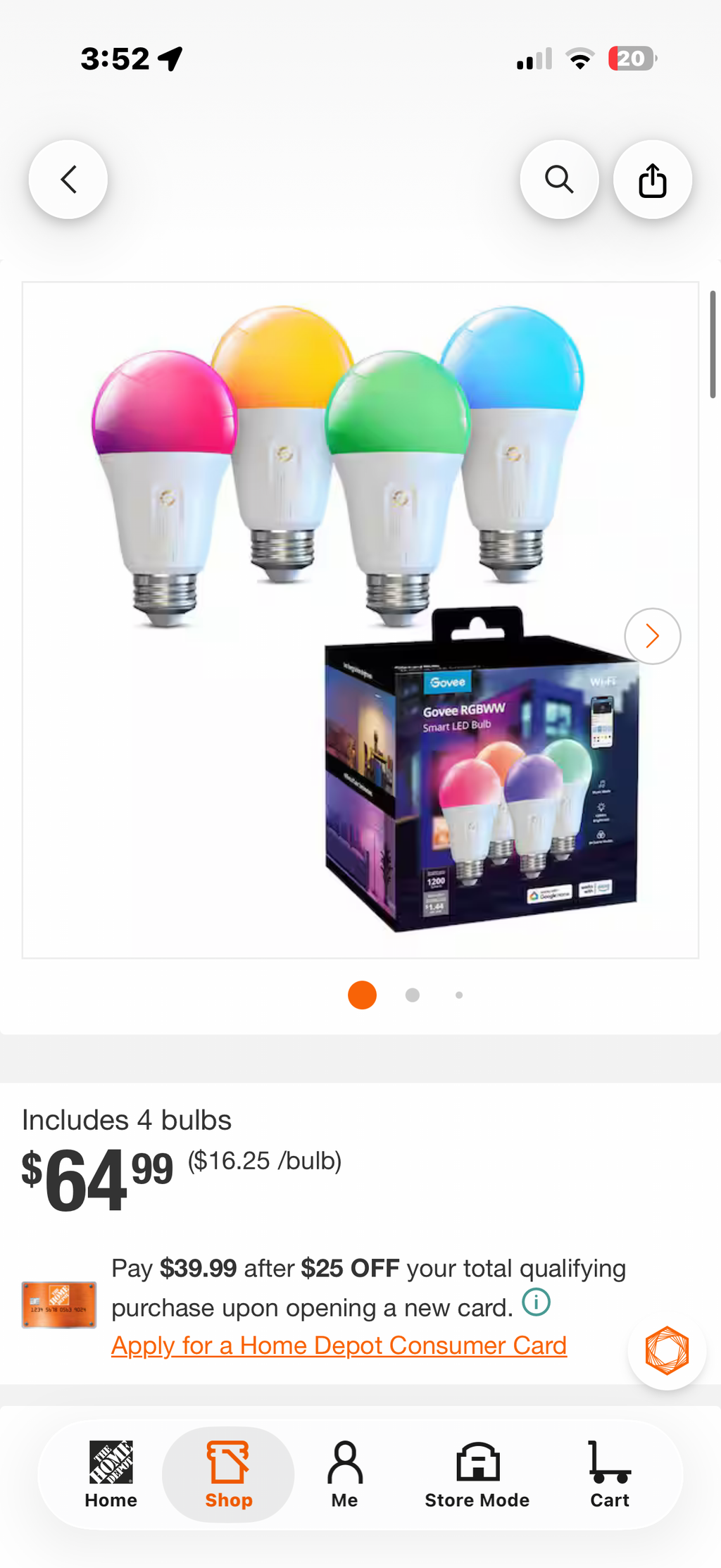 Govee Smart Wi-Fi LED Bulb 4-Pack