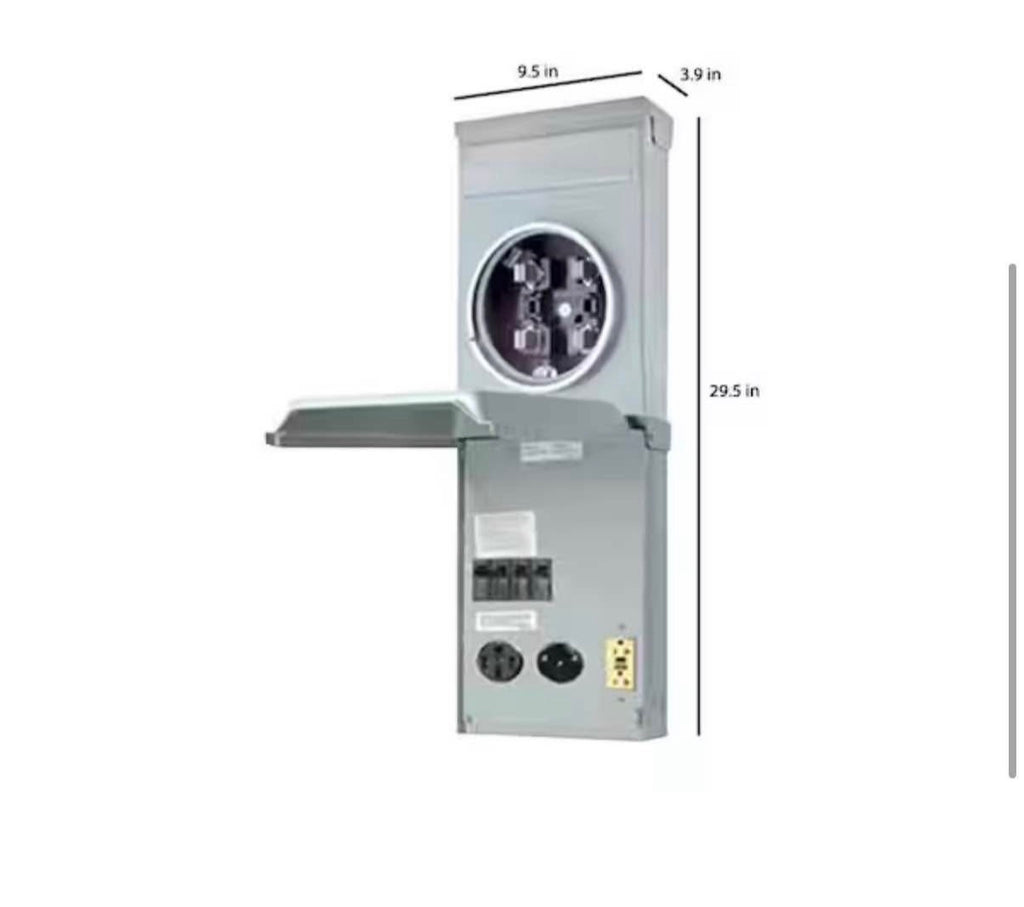 Metered RV Panel 5-Spaces with 50 Amp and 30 Amp RV Receptacles and 20 Amp