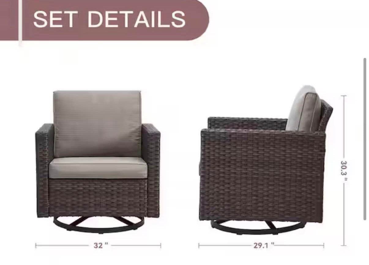 Patio Brown Wicker Outdoor Rocking Swivel Chair