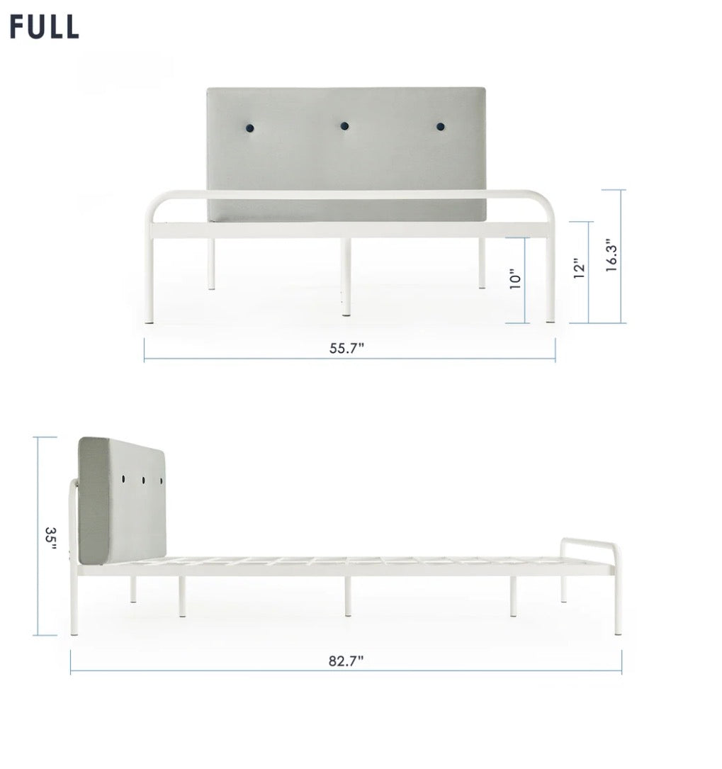 Full Size Metal Platform Bed in the Sky Gray color