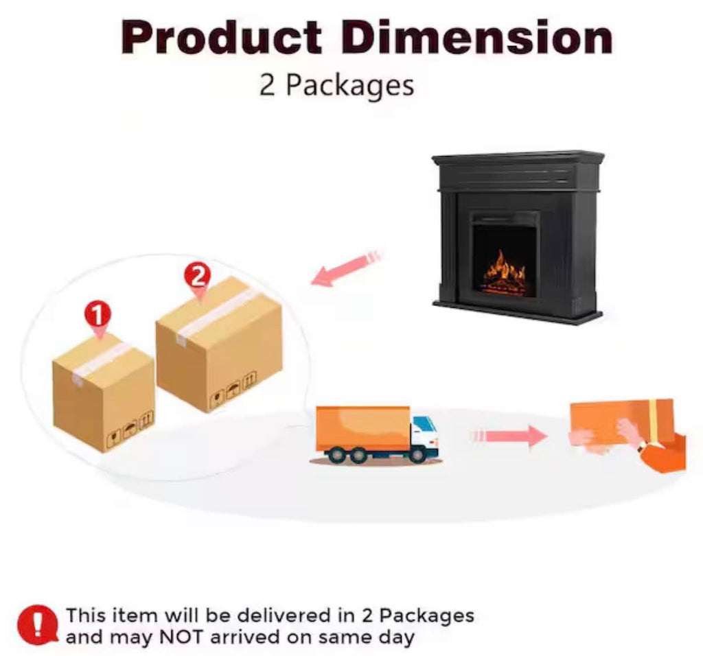 43 in. Freestanding Electric Fireplace in Black