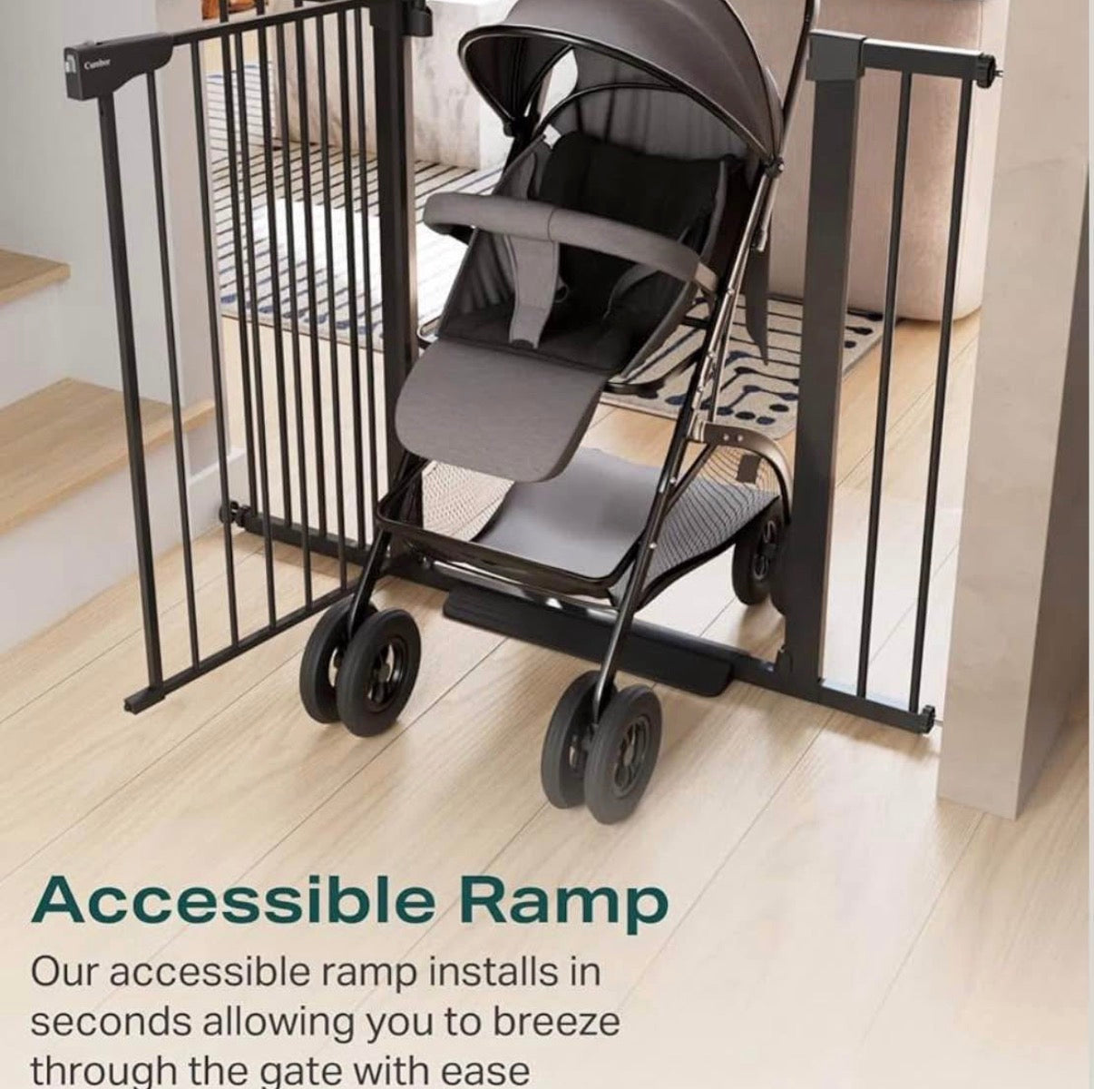 36" Extra Tall, 29.7-46" Wide Baby Gate for Stairs