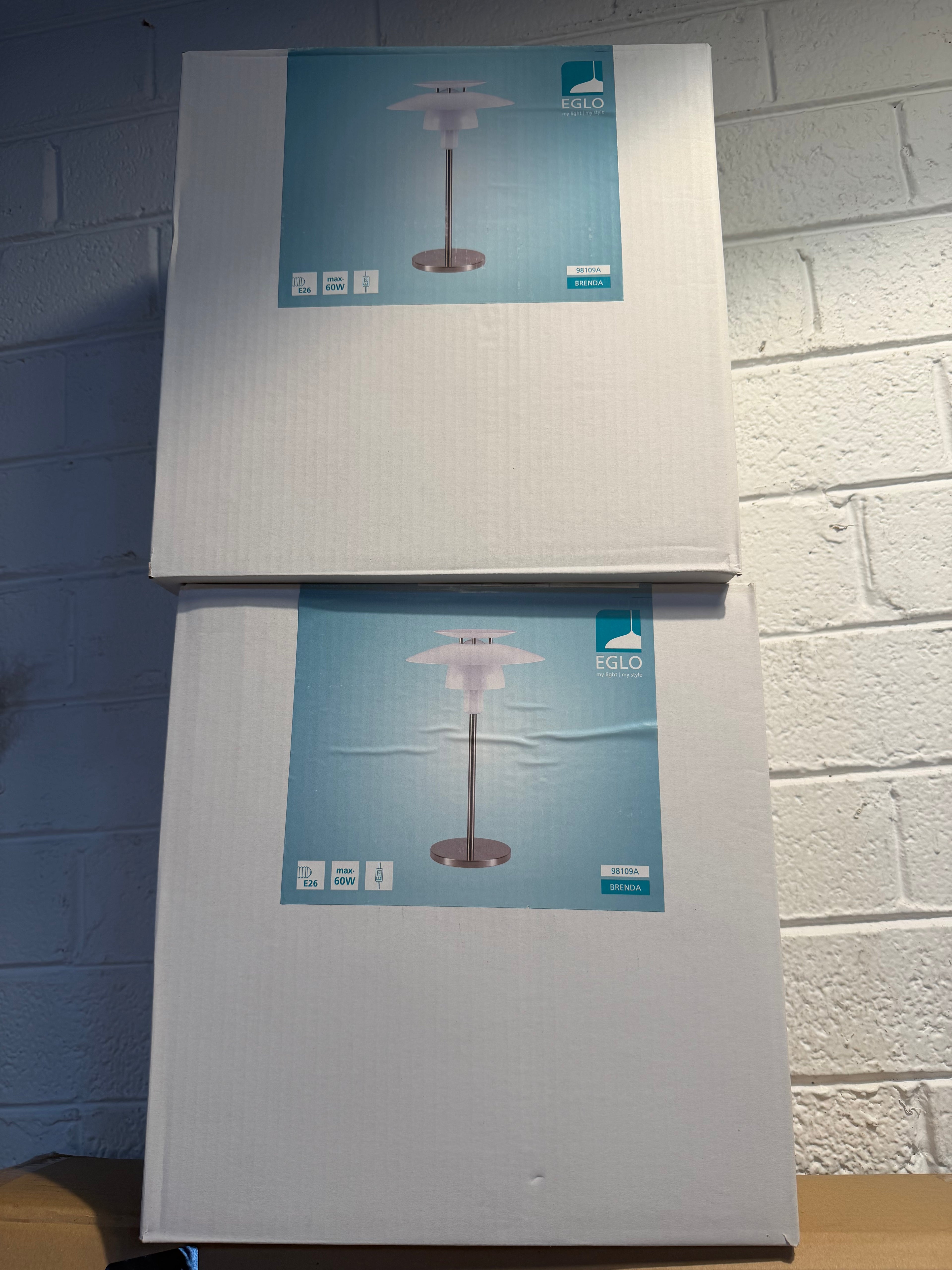 Table Lamp with White Tiered Metal Shade
