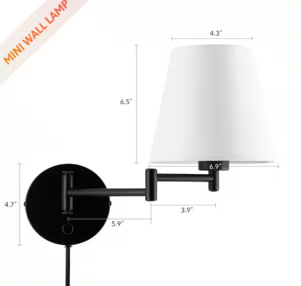 Swing Arm Wall Lamp plug in