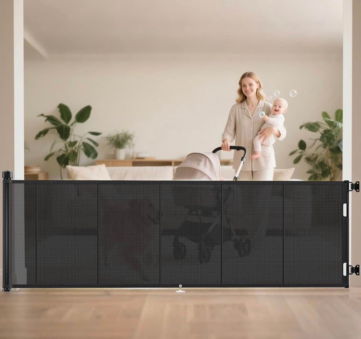 120 inch Retractable Baby Gates 42 inch Tall
