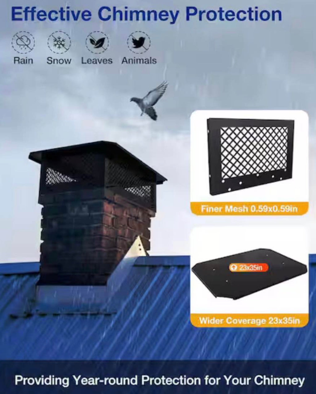 17 in. x 29 in. Fireplace Chimney Cap