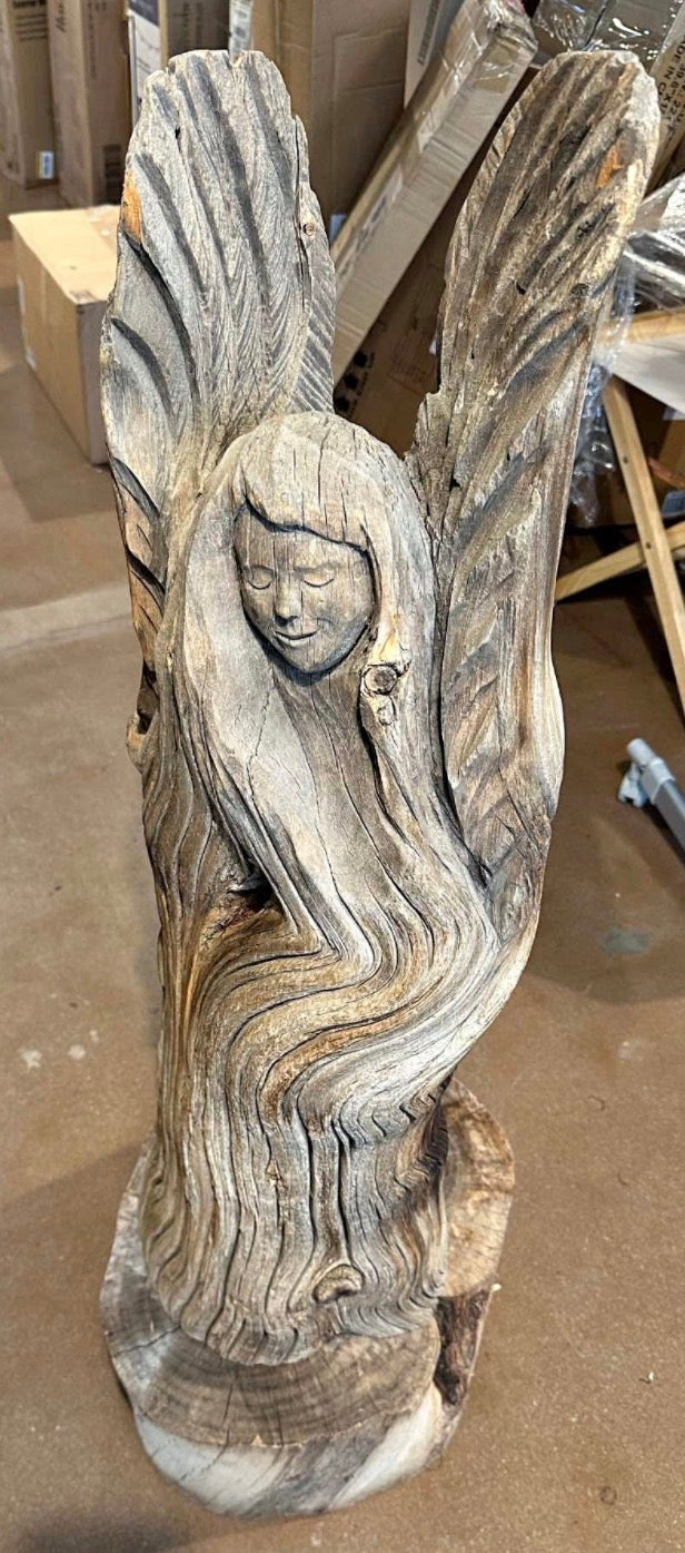 wood carved angel