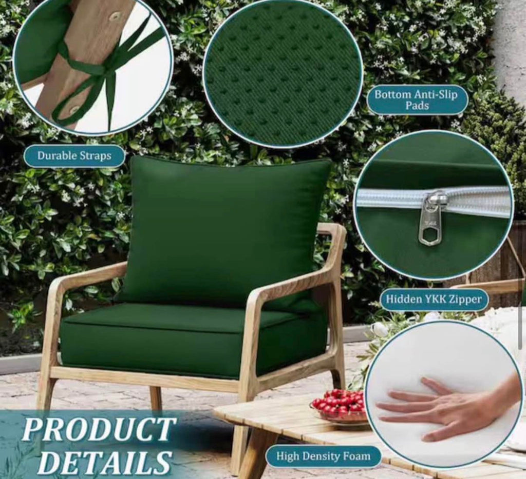 Outdoor  Seat Cushion (2 -Pack) Green