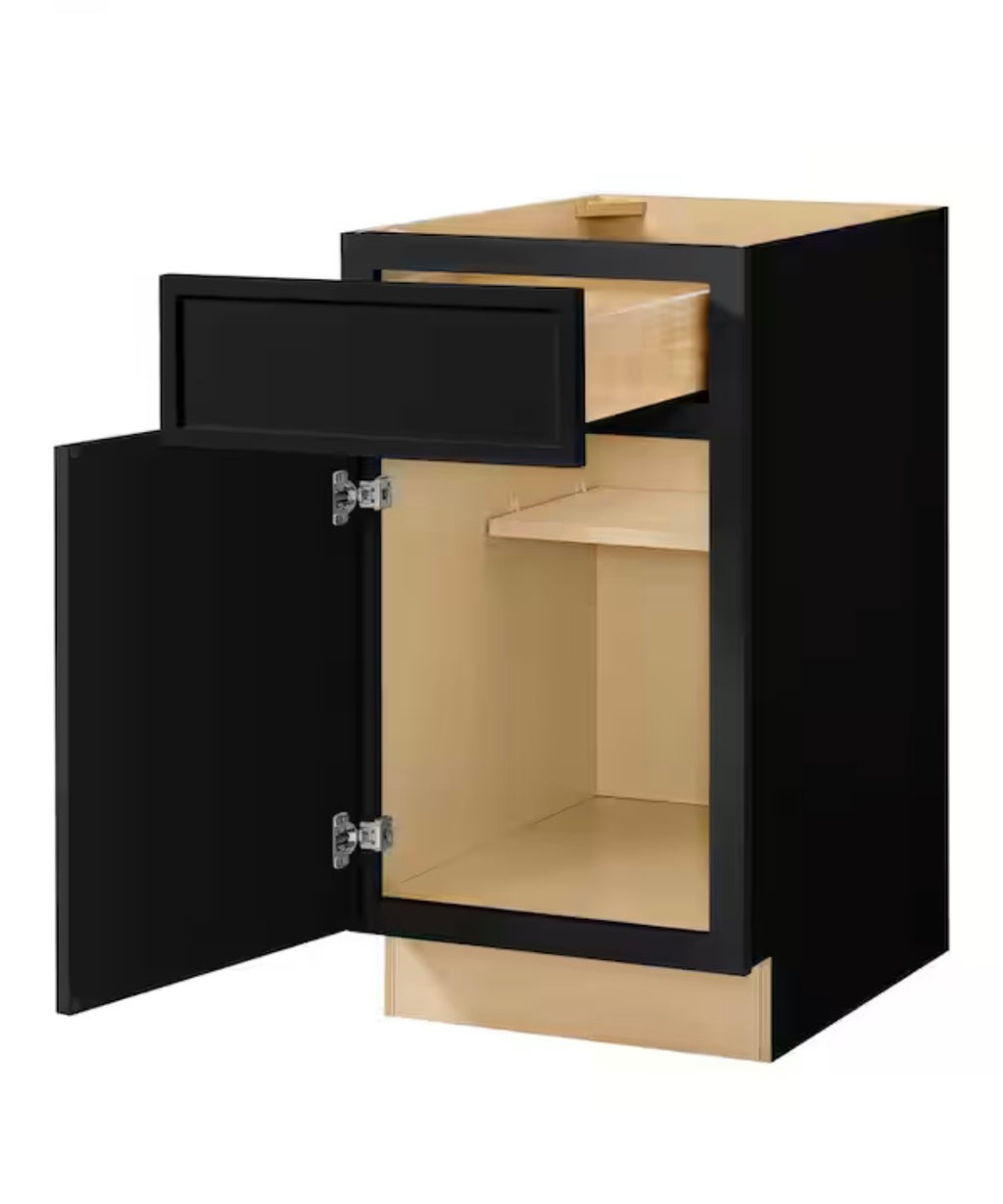 Leyton 18 in. W Black Shaker Base Kitchen Cabinet
