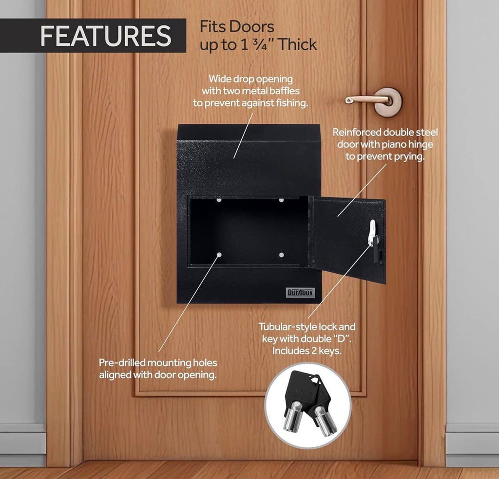 Through-the-Door Drop Box Deposit Safe 12 x 6 x 15"