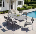 7-Piece Dark Gray 70 in. Aluminum Patio Outdoor Dining Set