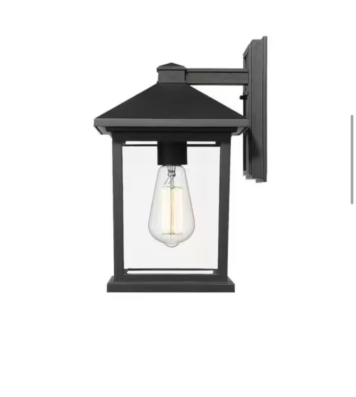 Portland Black Outdoor Lantern Wall Sconce