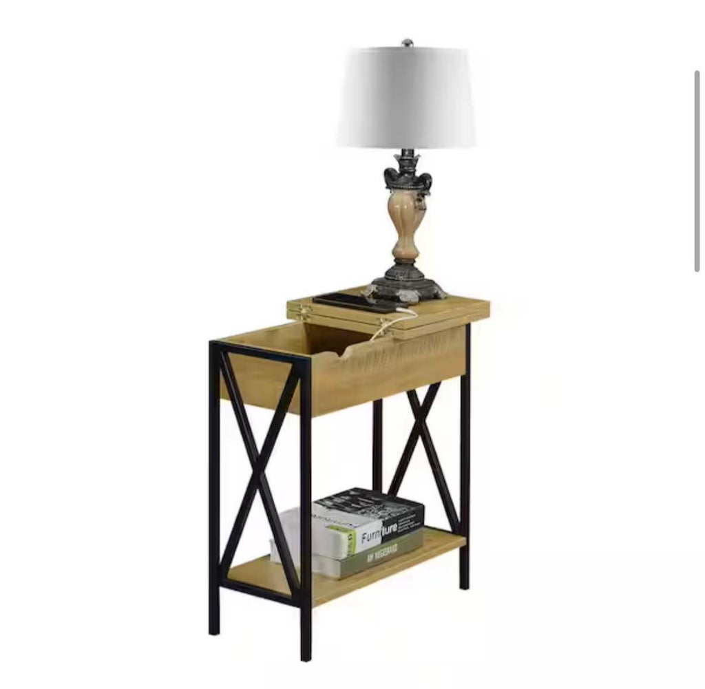End Table with Flip Top and Charging Station