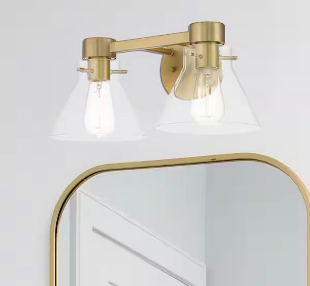 Willow Creek 16.5 in. 2-Light Brushed Gold Contemporary Vanity Light