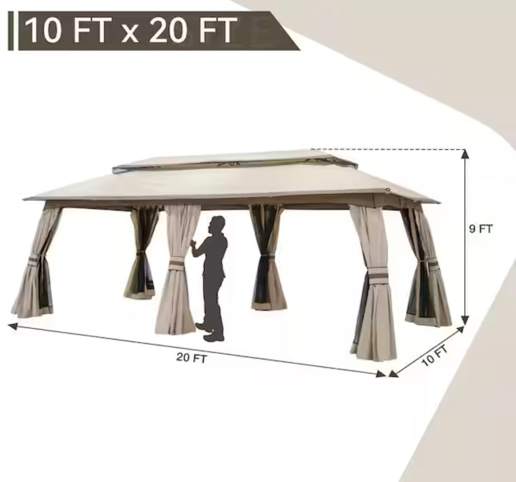 Replacement gazebo  20 ft. x 10 ft. Canopy and Curtains , Mosquito Netting