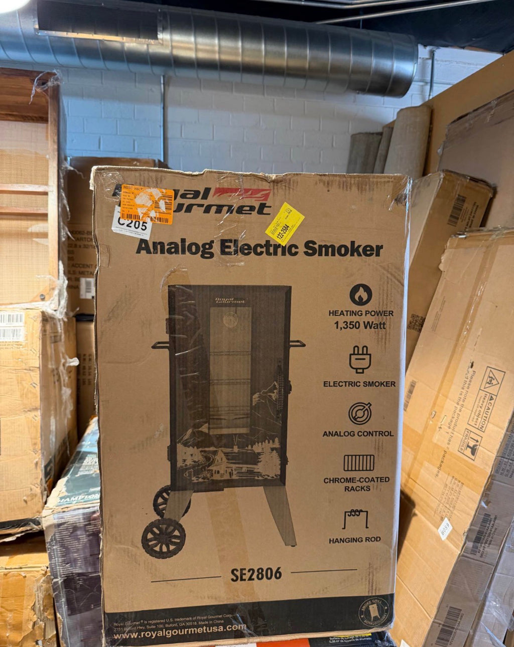 28-Inch Analog Electric Smoker With 3 Chrome-plated Smoking Racks