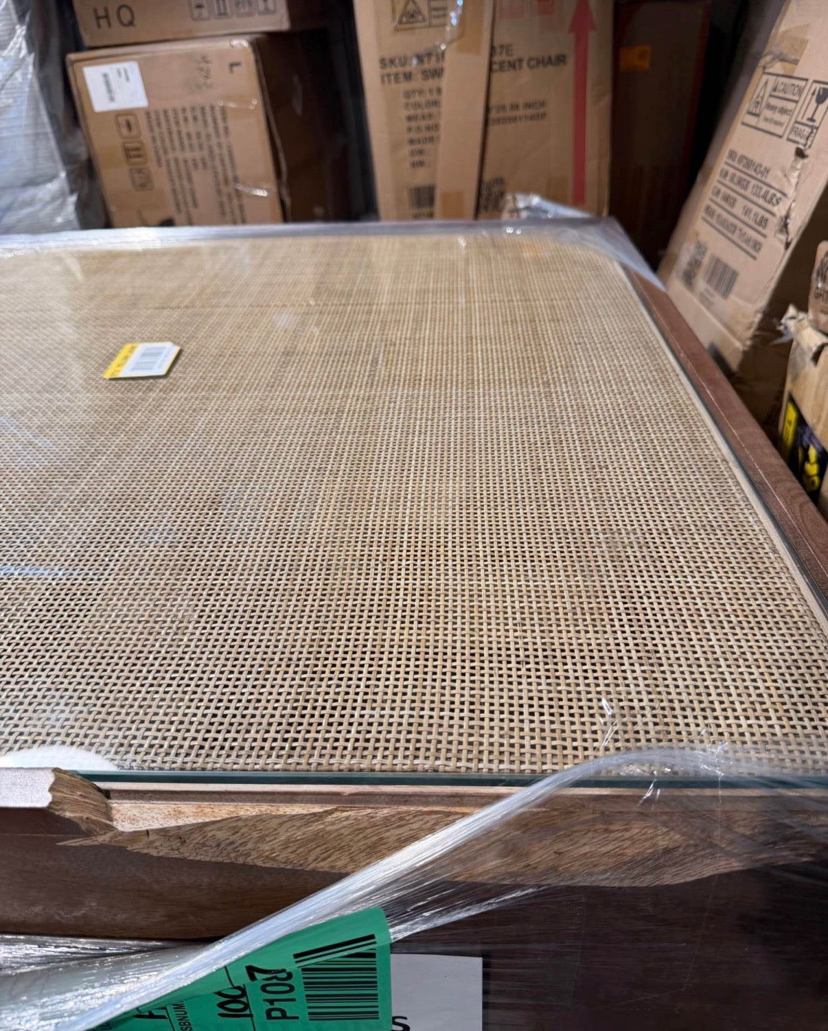 36 in. in Walnut Brown Coffee Table (damaged )