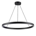 24 in. Integrated LED Black Circular Ring Pendant Light