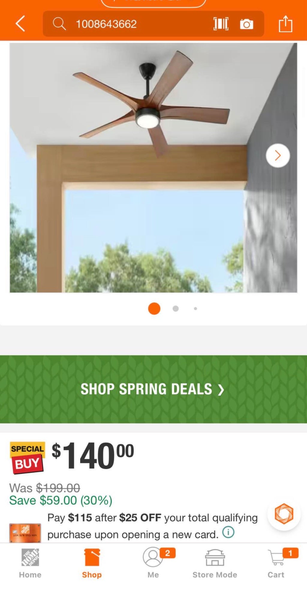 Stahlmark 56 in. Indoor/Outdoor Coal Integrated LED Ceiling Fan ( used like new )