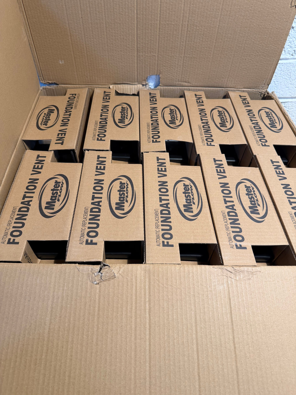 16 in. x 8 in. Automatic Open/Close Foundation Vent in Black (Carton of 10)