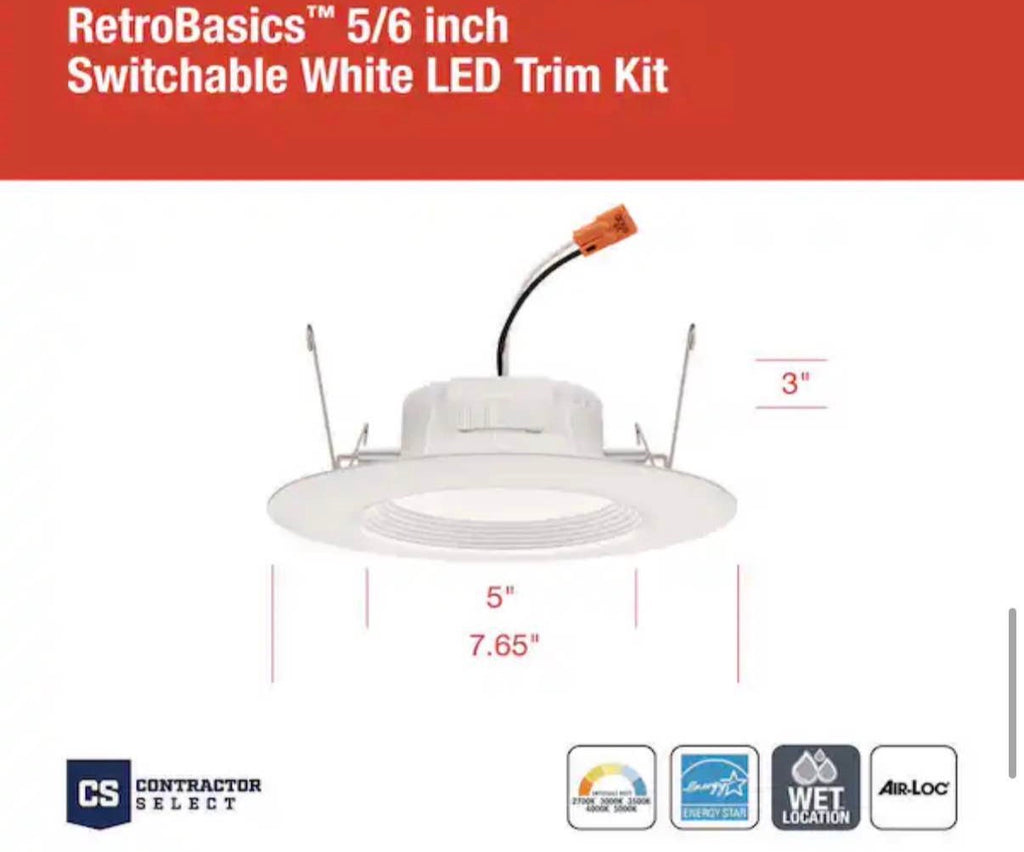 5/6 in. Selectable LED Recessed Light  (6-Pack)