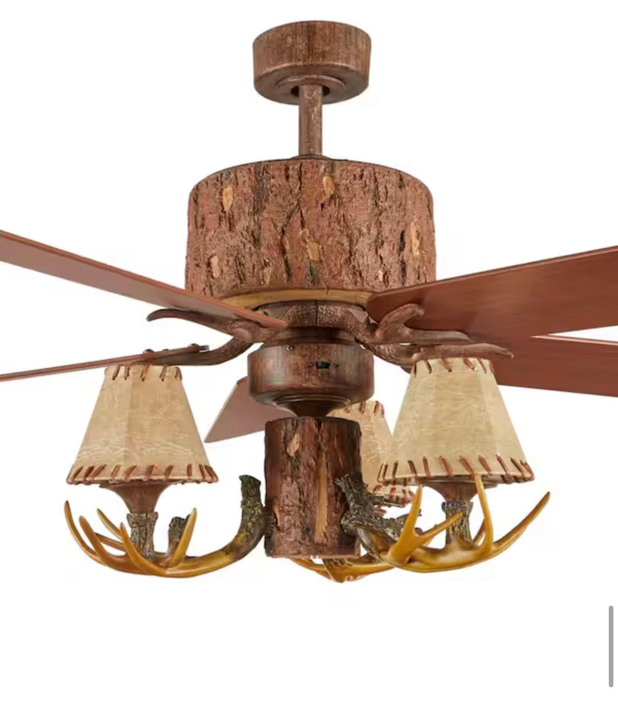 Lodge 52 in. LED Nutmeg Ceiling Fan with Light