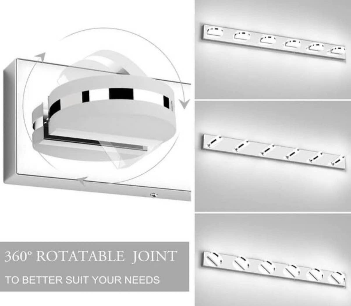 45.28 in. 6-Light Chrome LED Vanity Light with 360° Up and Down