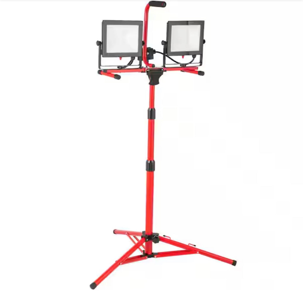 5000 Lumen Dual-Head LED Work Light with Stand