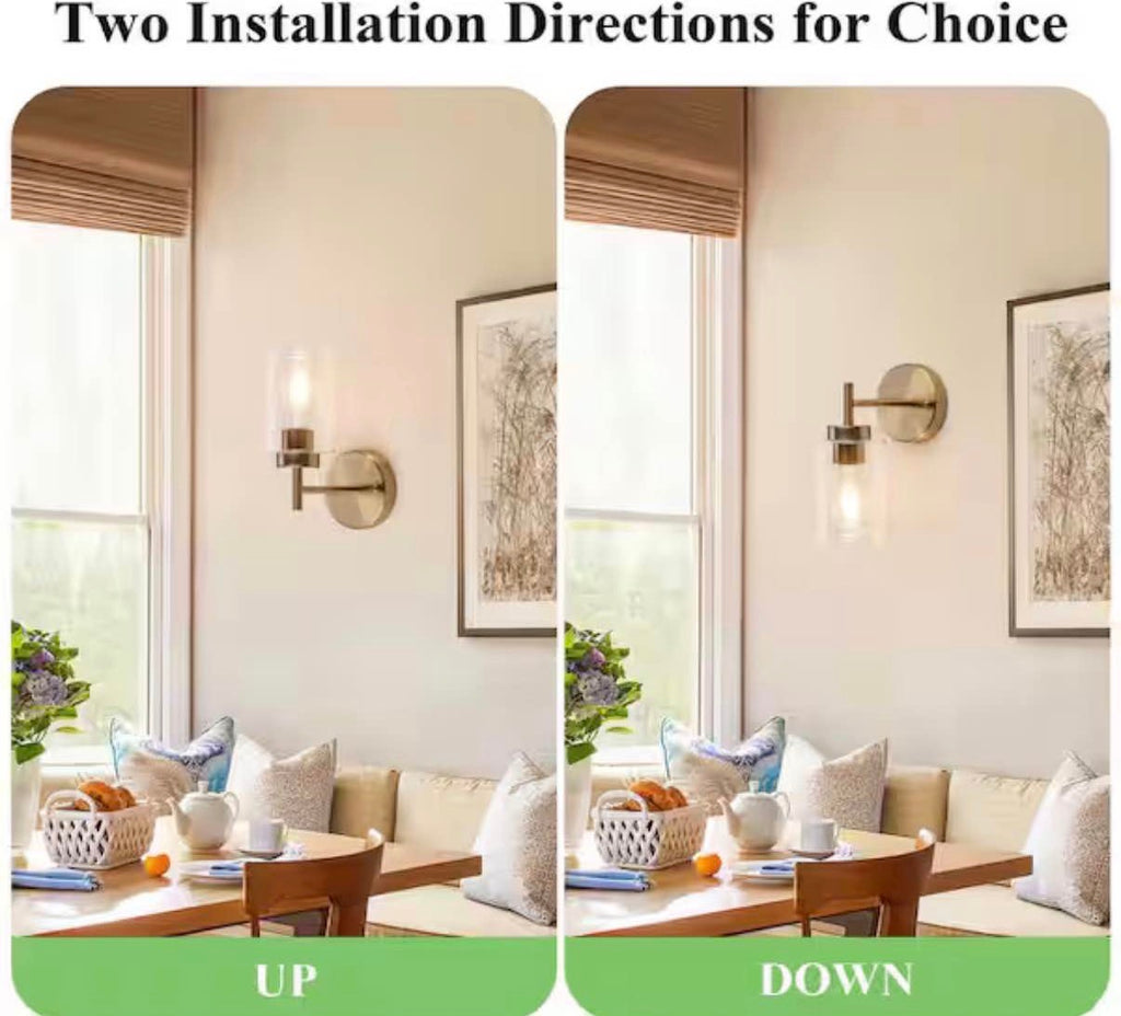 2-Pack Brass Modern Wall Sconce
