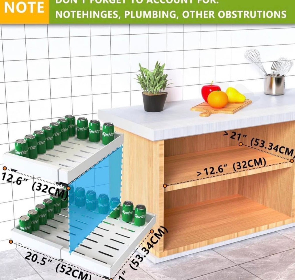 2 Pack Pull Out Cabinet Organizer