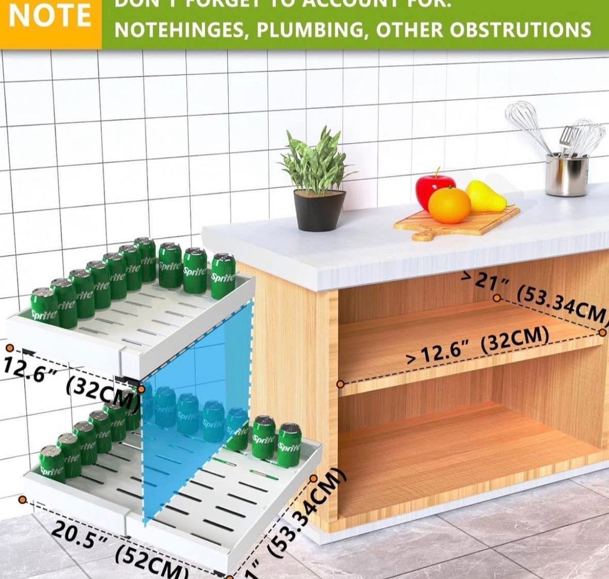 2 Pack Pull Out Cabinet Organizer