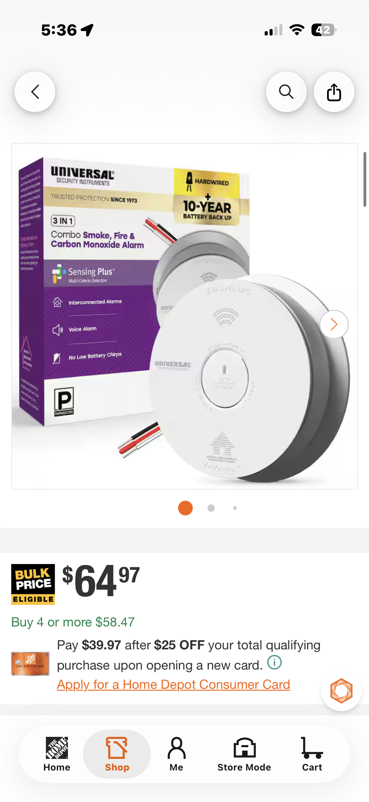Smoke and Carbon Monoxide alarm
