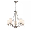 5-Light Brushed Nickel Candle Chandelier Light Fixture