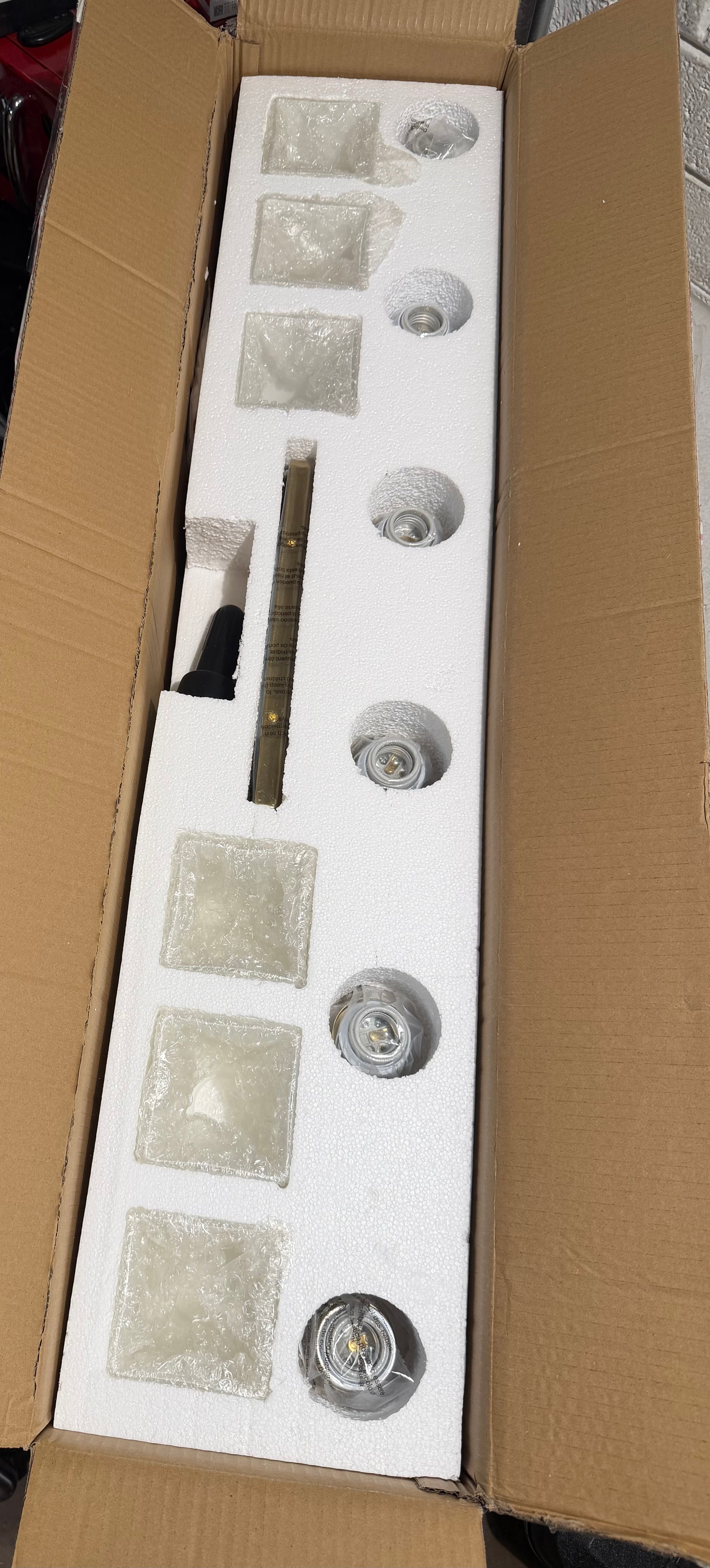 6-Light Gold Bathroom Vanity Light with Milk Glass Shades