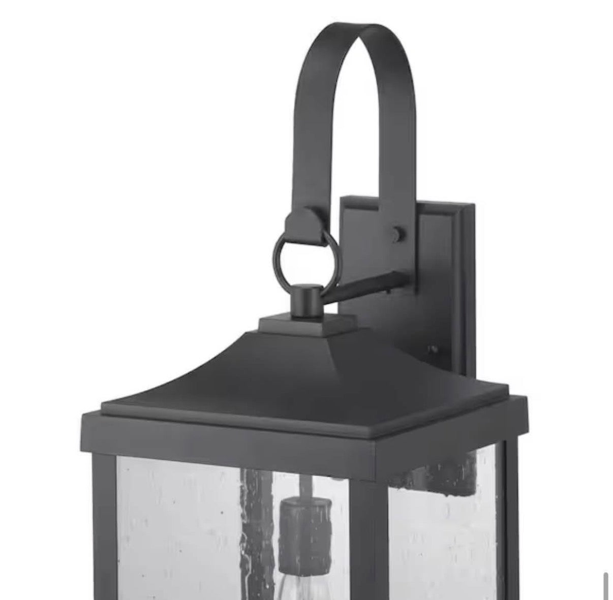 26 in. 1-Light Outdoor Wall Lantern with Clear Seeded Glass