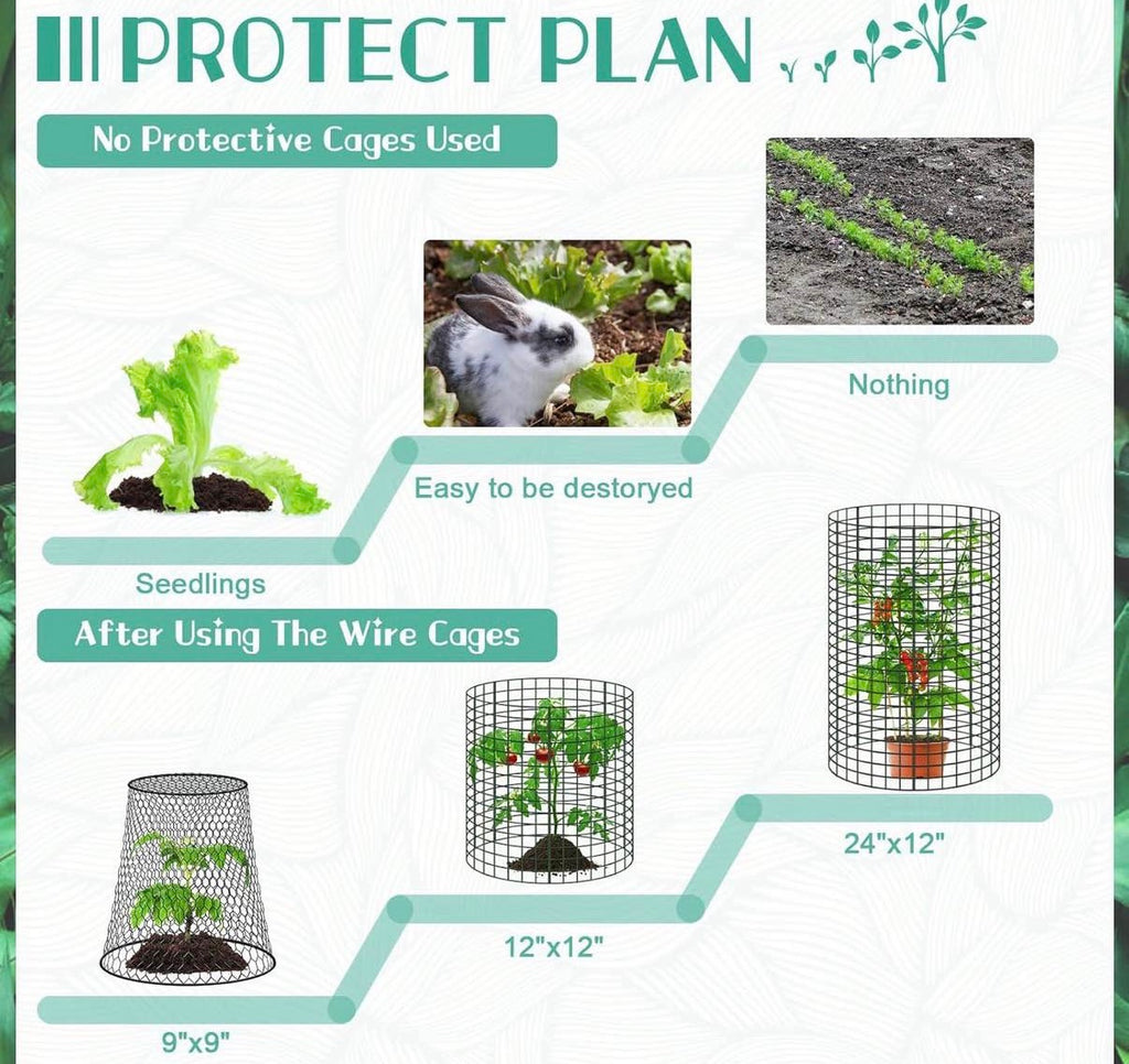 24"x 12" Large Wire Plant Protectors  30 PCs