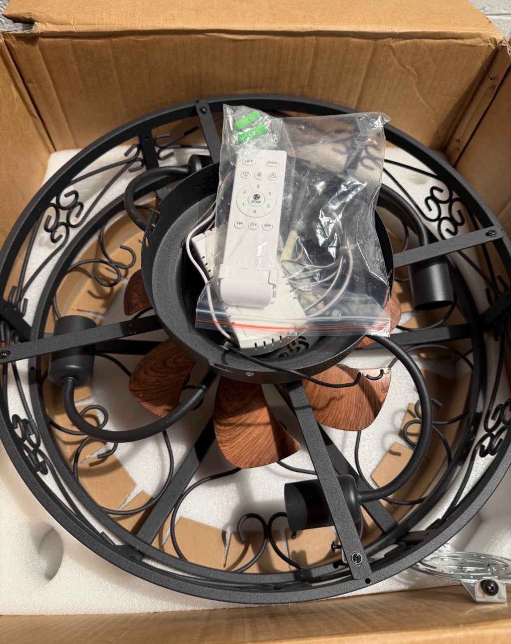 19.6 in. Flush Mount Cage Ceiling Fan with Light
