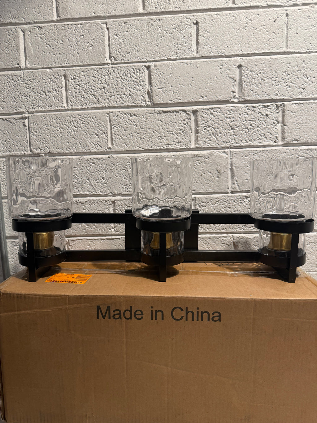 3-Light Black and Gold Industrial Vanity Light