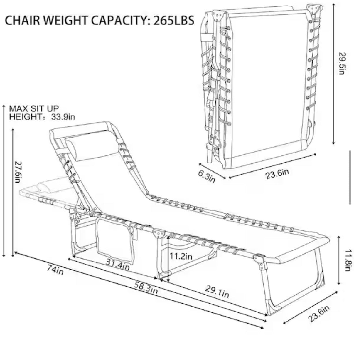 Outdoor Folding Chaise Lounge Chair