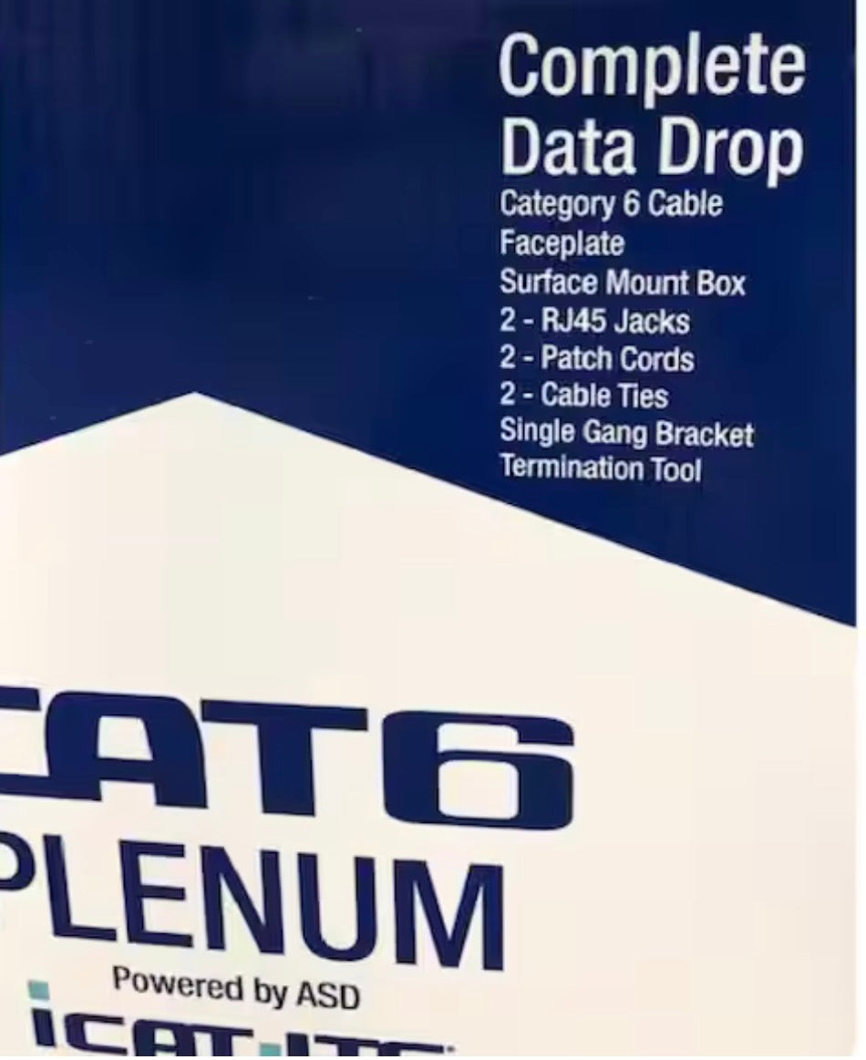 Data Drop-in-a Box Cat6 200 ft. Blue Plenum Kit