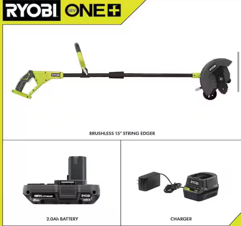 Cordless Battery Edger with 2.0 Ah Battery and Charger