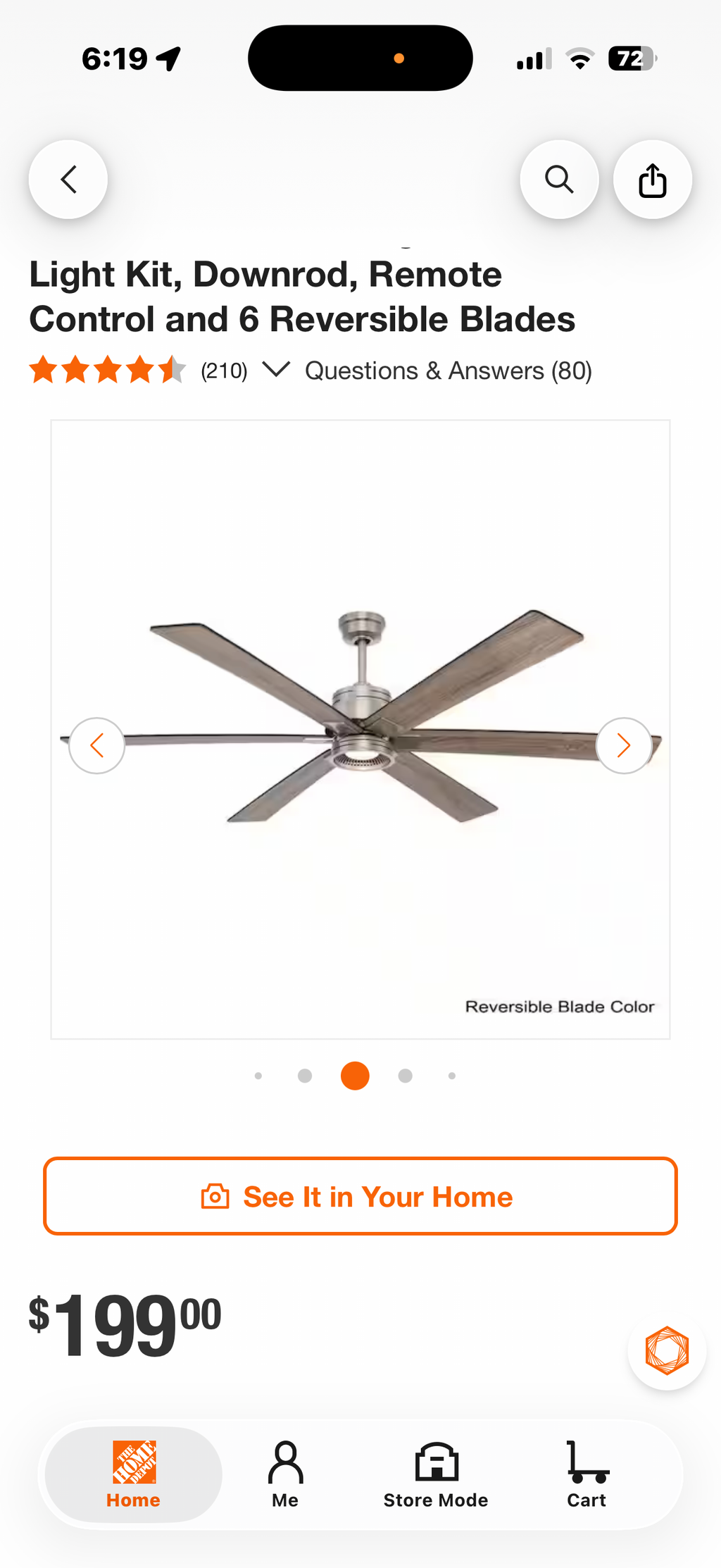 Statewood 70 in. Indoor LED Brushed Nickel Ceiling Fan with Light Kit