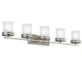 43 in. 5-Light Brushed Nickel Bathroom Vanity Light