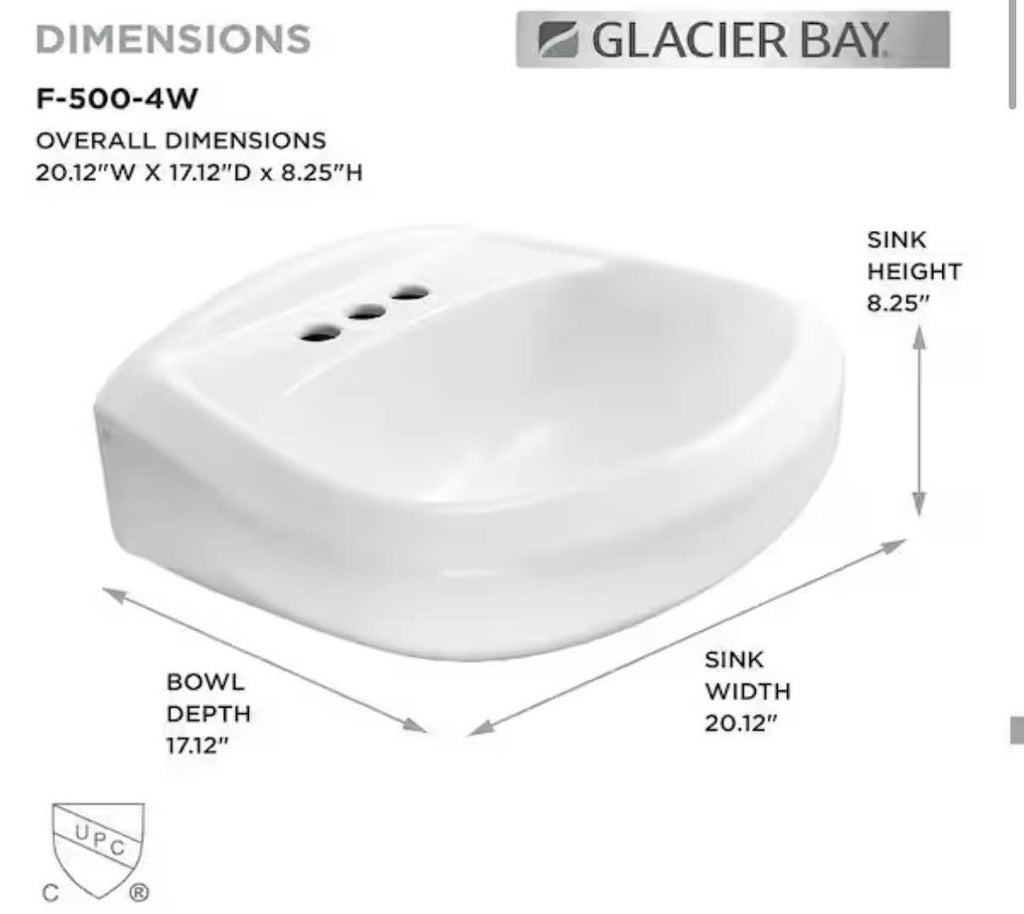 Pedestal Sink Basin in White