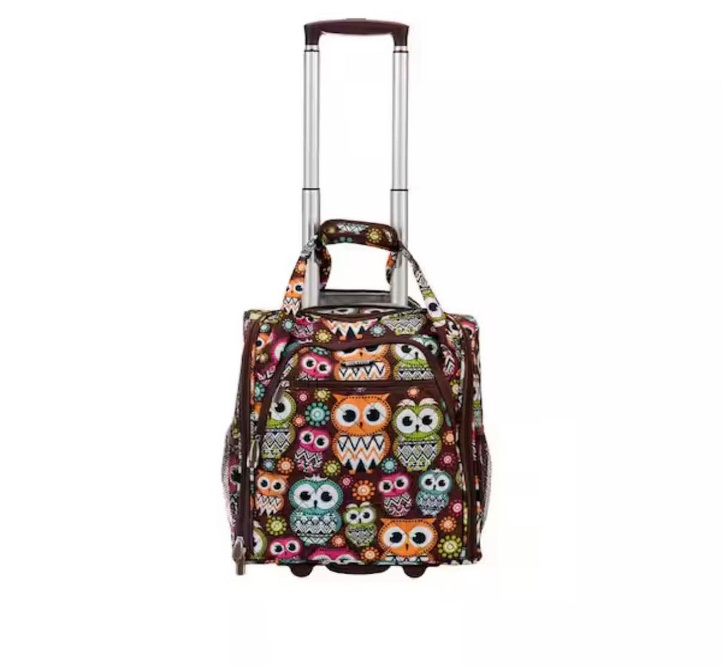 16.5 in. H Owl Melrose Wheeled Underseat Carry-On Suitecase