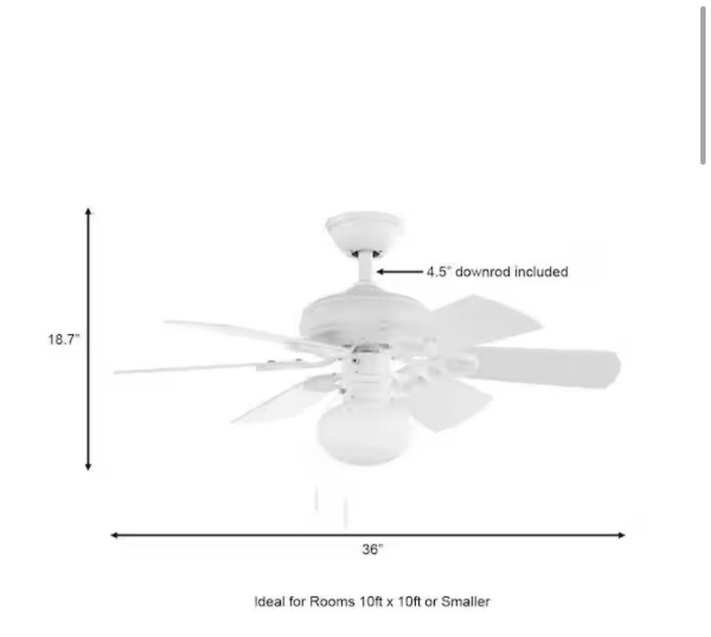 Minuet 36 in. White Ceiling Fan with Light Kit