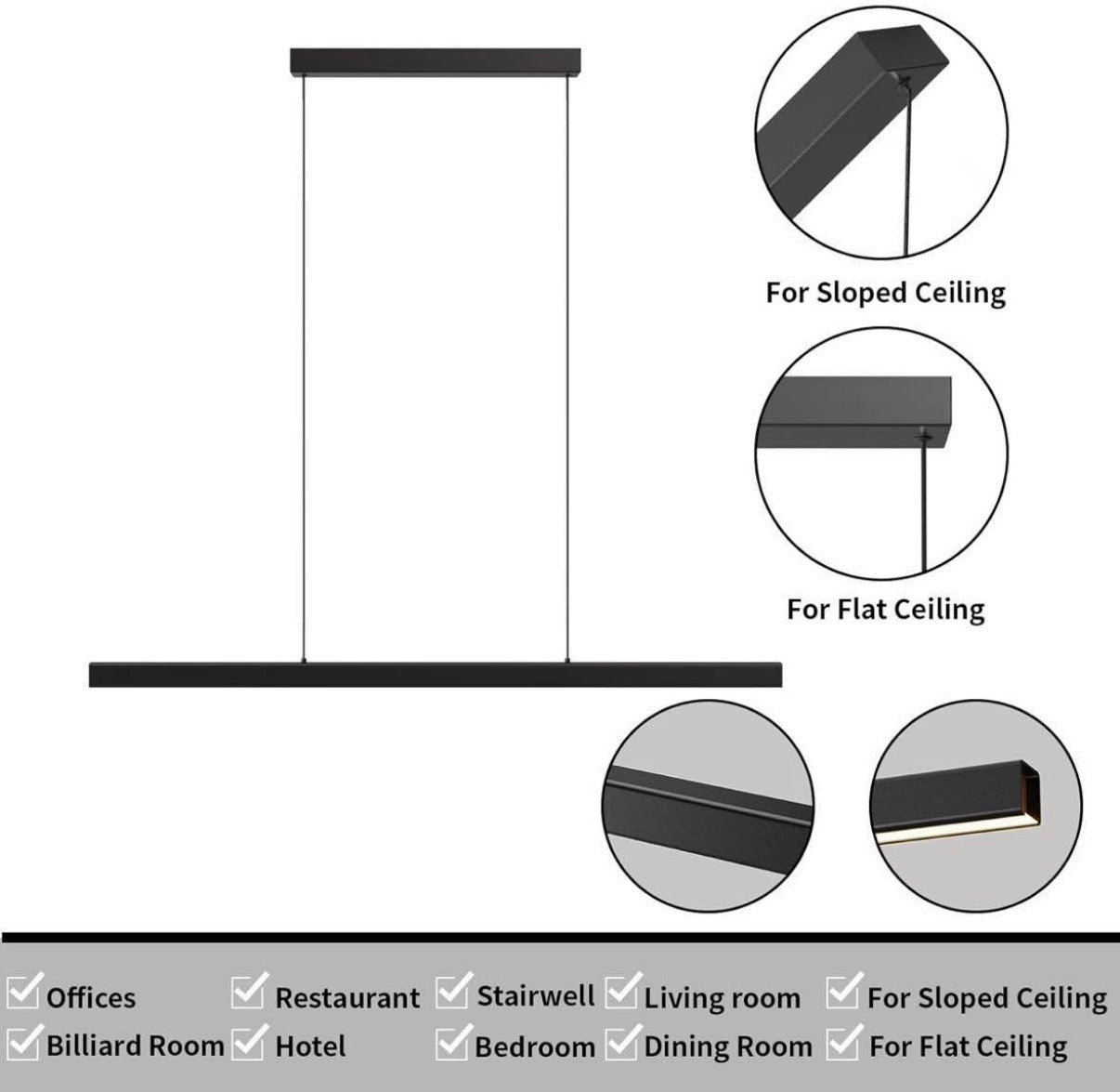 47in LED Linear Pendant Lights