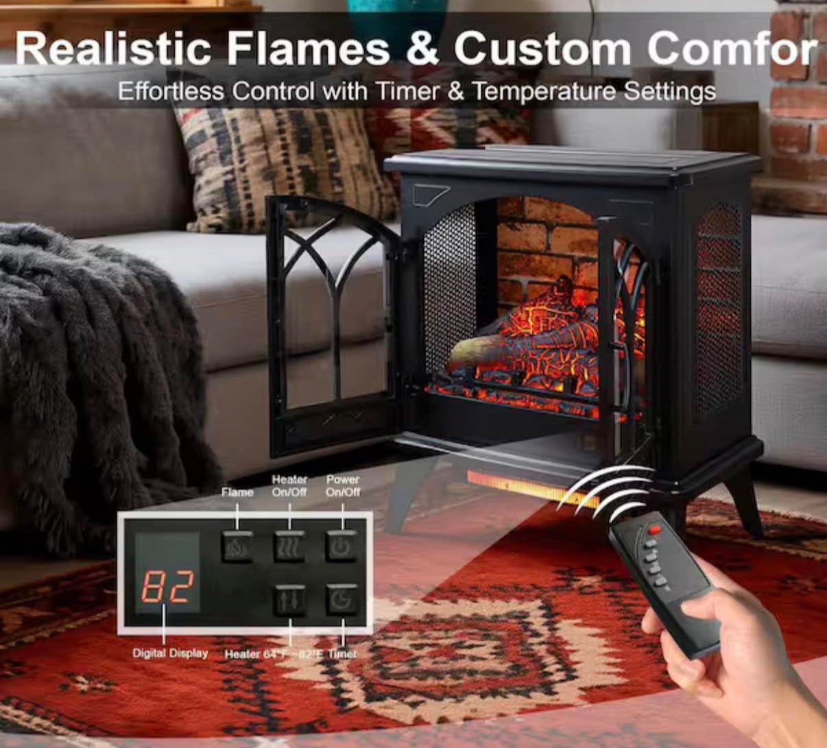 400 sq. ft. 24 in. Electric Stove with Remote