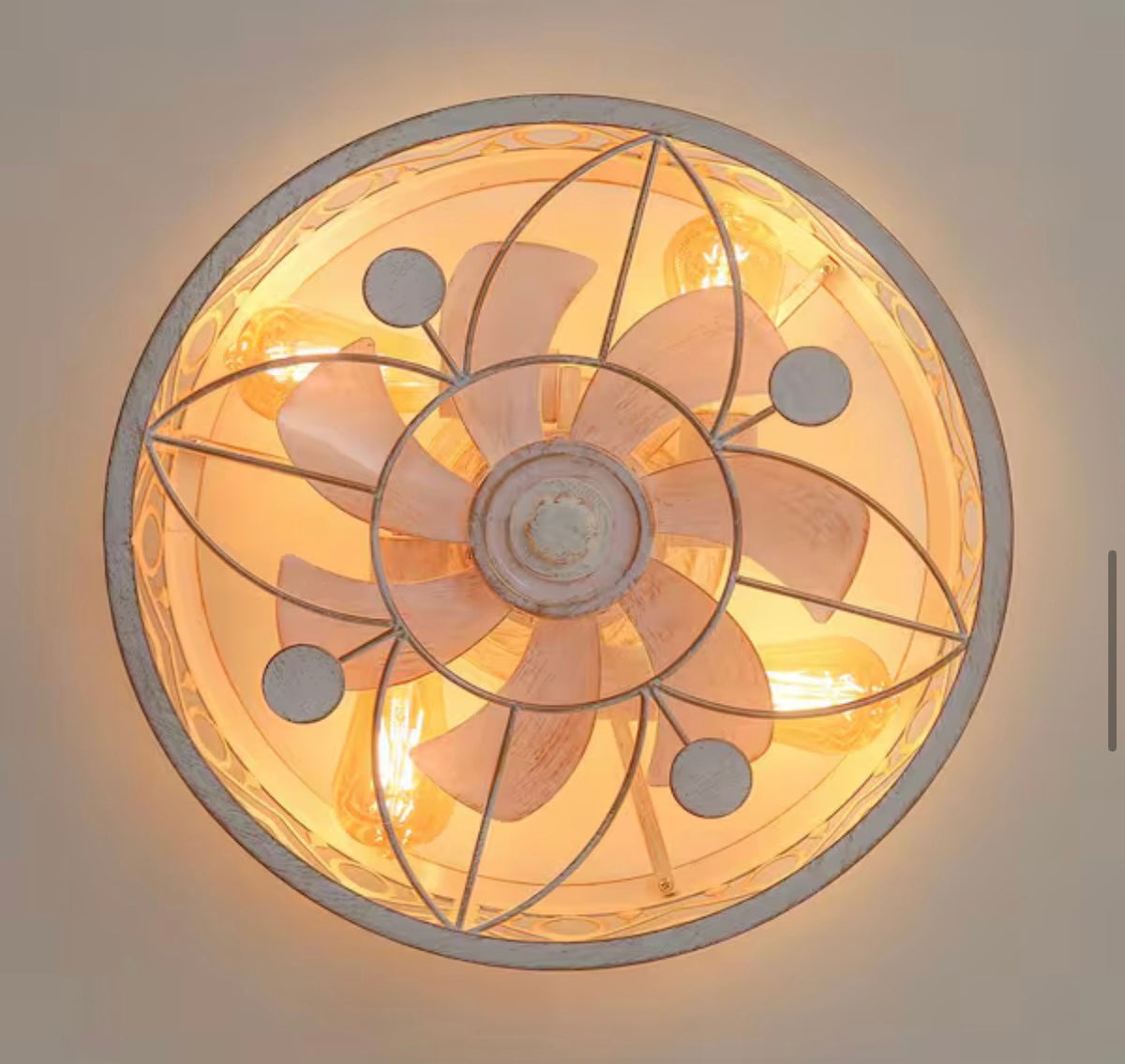 16.5 in. Gold/White Flush Mount  Ceiling Fan with Light Kit